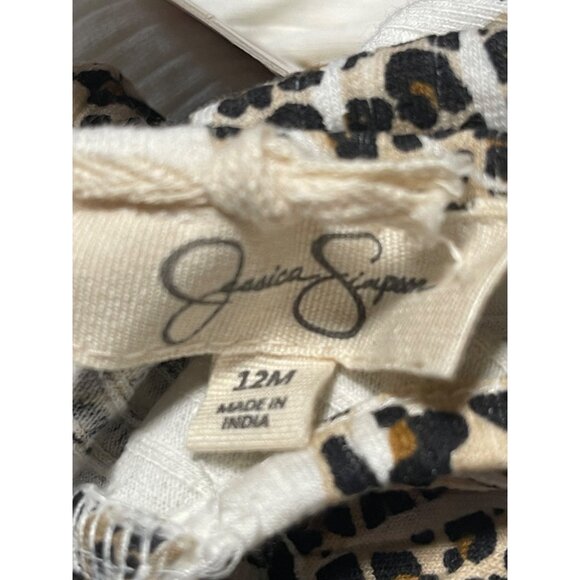 Jessica Simpson Baby Girls Pumpkin Leopard Print 2PC Outfit 12M Soft Cotton - Picture 2 of 10